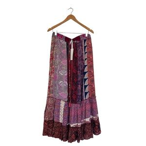 Vibrant Patchwork Maxi Skirt